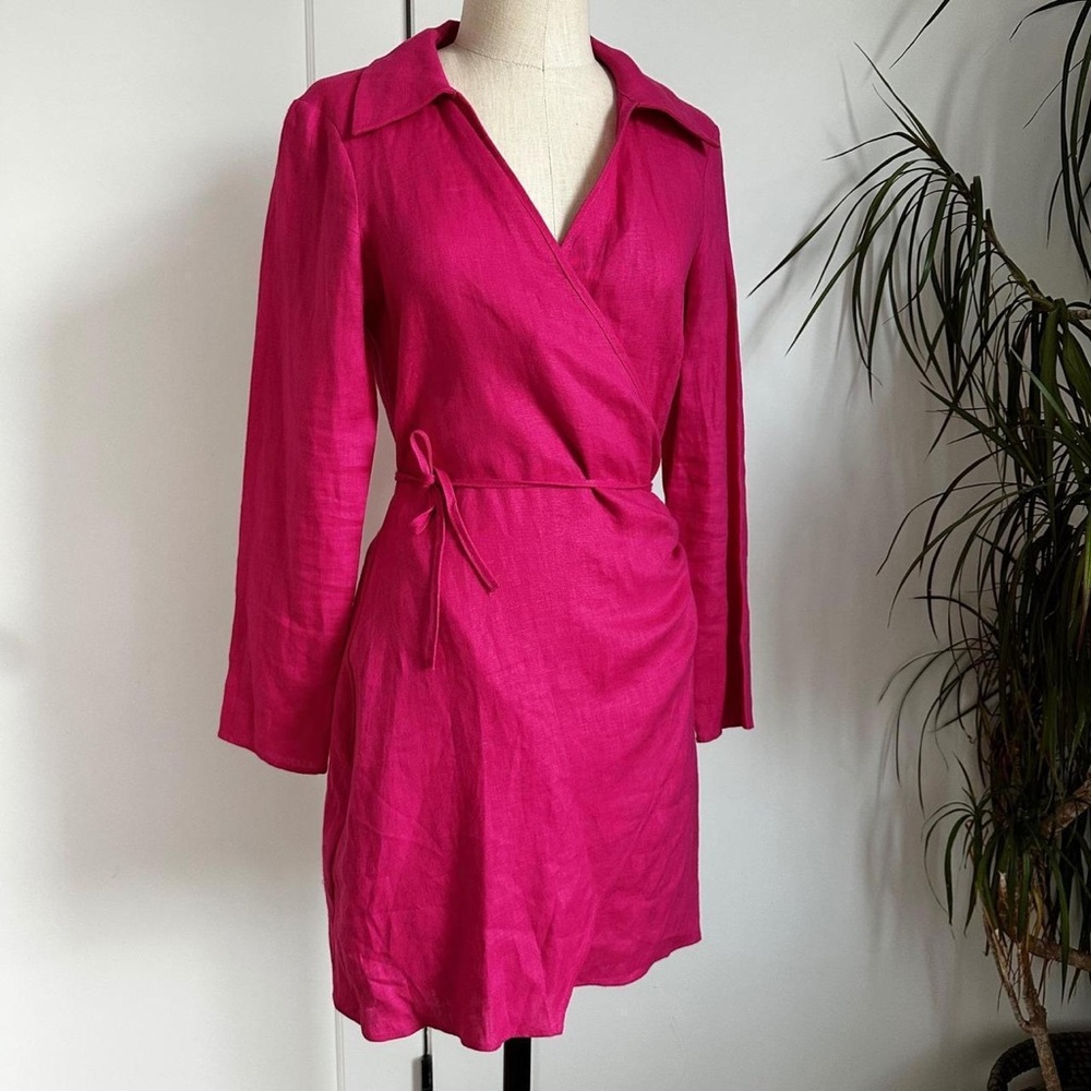 MANGO Pink Wrap Dress